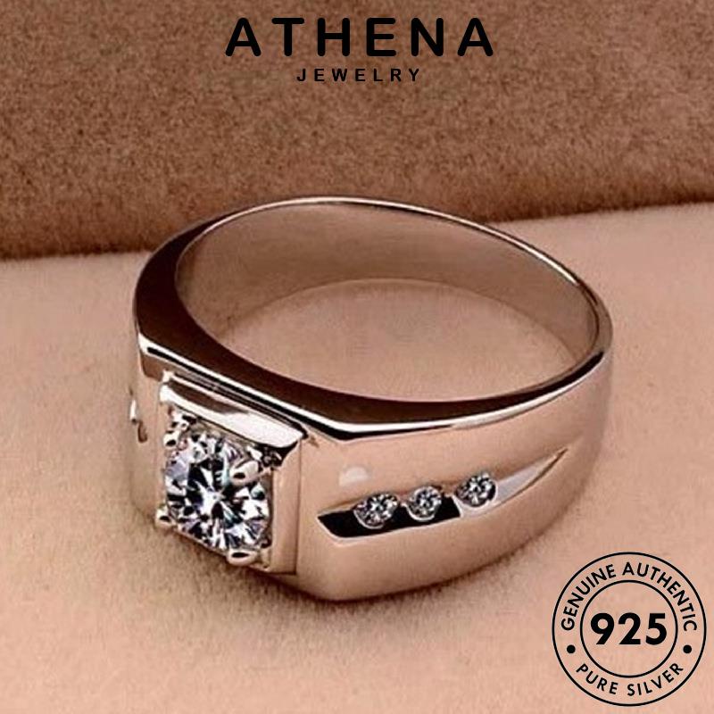 Athena JEWELRY 925 Nhẫn Nam Kim Cương Moissanite Thời Trang Bạc R63