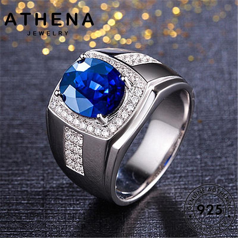 Nhẫn Bạc 925 Đính Đá Sapphire M086 Thời Trang Cho Nam
