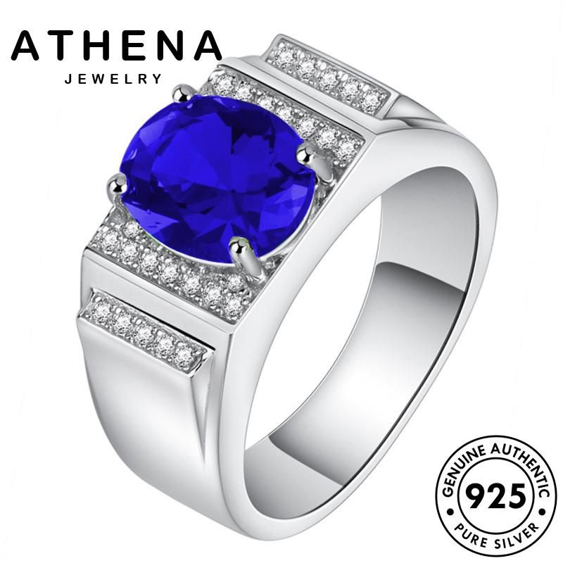 Nhẫn Bạc 925 Đính Đá Sapphire M086 Thời Trang Cho Nam