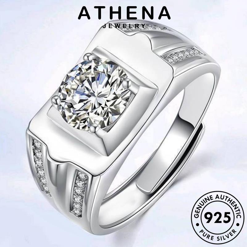 Athena JEWELRY Nhẫn Bạc Đơn Giản Nguyên Bản Nam Moissanite Diamond R256