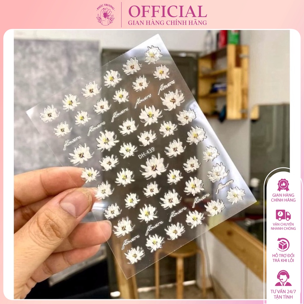 Sticker dán móng hoa lá cành