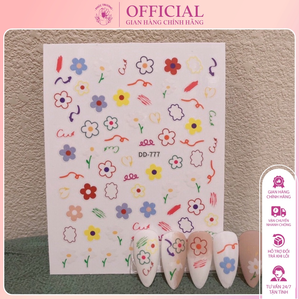 Sticker dán móng hoa lá cành