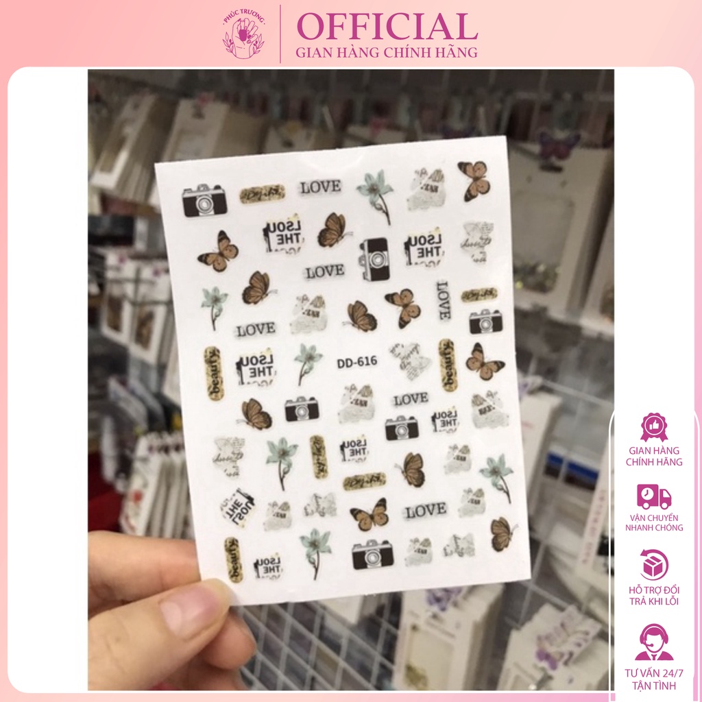 Sticker dán móng hoa lá cành