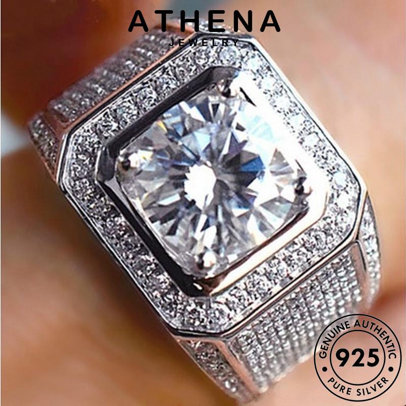 Athena JEWELRY Nhẫn Nam Bạc Độc Đoán 925 Moissanite R390