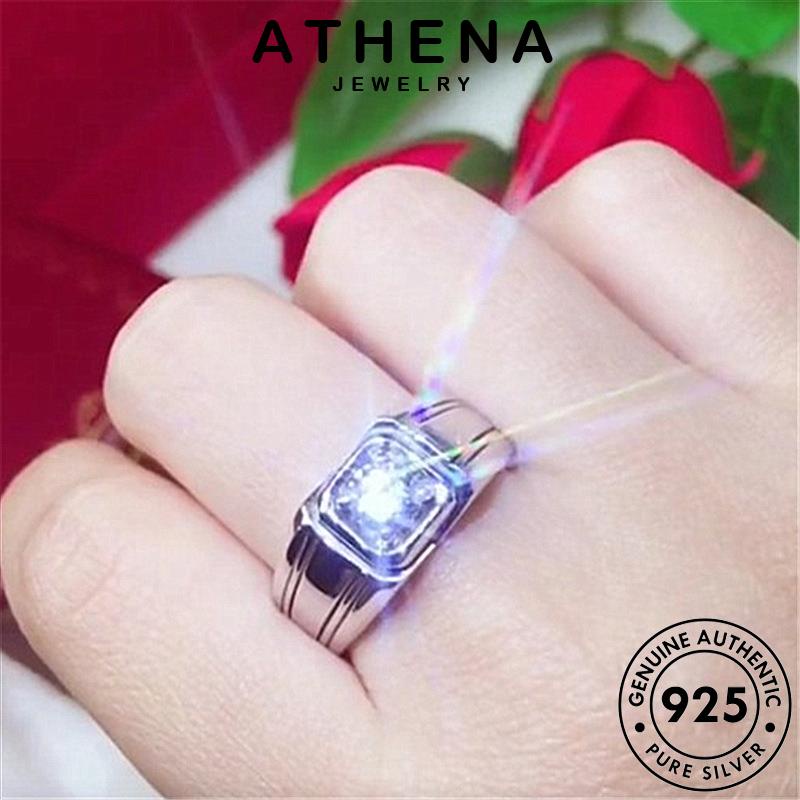 Athena JEWELLY Nhẫn Bạc 925 Thời Trang Nam Moissanite Original R599