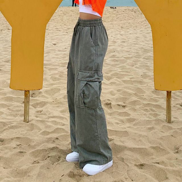 Jiashucheng Quần Yếm Cotton Nguyên Chất Dáng Rộng Lưng Cao Kiểu Retro Dễ Phối Đồ Cho Nữ