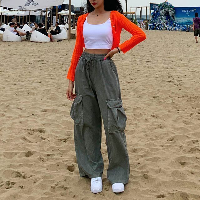 Jiashucheng Quần Yếm Cotton Nguyên Chất Dáng Rộng Lưng Cao Kiểu Retro Dễ Phối Đồ Cho Nữ