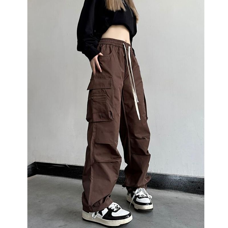 Jiashucheng Quần Yếm Dáng Suông Lưng Cao Ống Đứng Dễ Phối Đồ Phong Cách Hàn Quốc Mới Cho Nữ