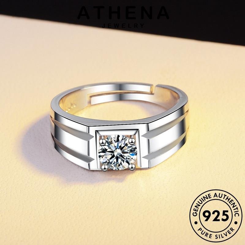 Athena JEWELRY Kim Cương Bốn Nhẫn Nguyên Bản Dễ Thương Bạc Nam 925 Moissanite Móng Vuốt R371