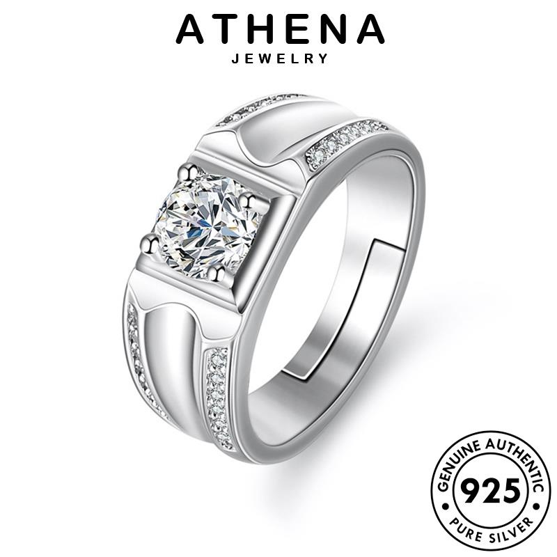 Athena JEWELRY Kim Cương Nguyên Bản 925 Nhẫn Bạc Độc Đoán Nam Moissanite R375