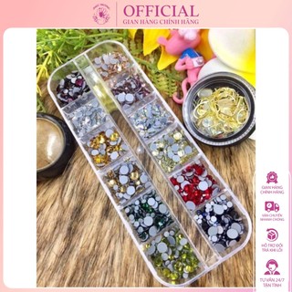 Đá chân keo mix size, mix 12 màu