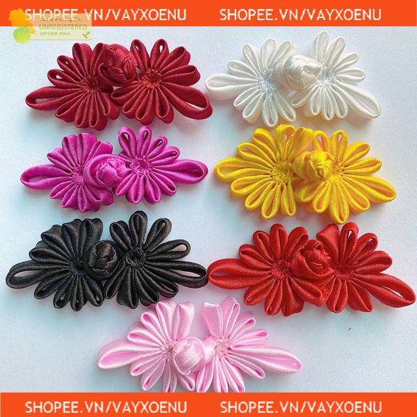Set 5 Khuy Tàu, Khuy tết nhiều màu, cúc áo, cúc tàu, nút thắt sườn xám, áo lam