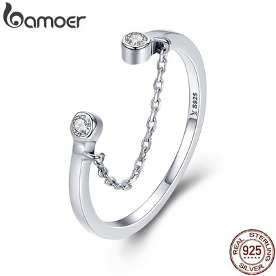 Nhẫn BAMOER bạc 925 kiểu dáng thời trang cho nữ Scr216