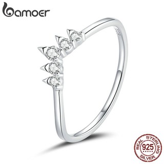 Nhẫn Bamoer SCR686 bằng bạc 925 hình vương miện phong cách cổ điển cho nữ