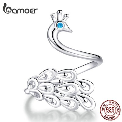 BAMOER Nhẫn BạC 925 HìNh Chú Công ThờI Trang