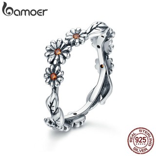 Nhẫn BAMOER bằng bạc 925 hình hoa cúc độc đáo