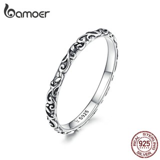 Nhẫn Bamoer bằng bạc phong cách Tây Tạng thời trang cho unisex
