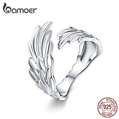 Nhẫn Bamoer Bằng Kim Loại Hình Cánh Thiên Thần Độc Đáo Dành Cho Nữ