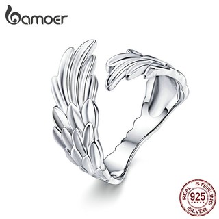 Nhẫn Bamoer Bằng Kim Loại Hình Cánh Thiên Thần Độc Đáo Dành Cho Nữ