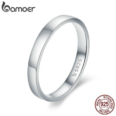 Nhẫn Bamoer bạc 925 kiểu dáng đơn giản thời trang