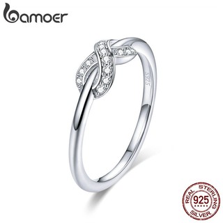 Nhẫn bạc 925 BAMOER hình vô cực xinh xắn dễ thương