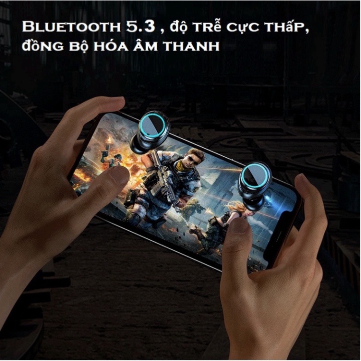 Tai nghe bluetooth M25 phiên bản gaming Tws 5.3,tai nghe không dây chơi game độ chễ thấp âm thanh bass chuẩn màn led tốt