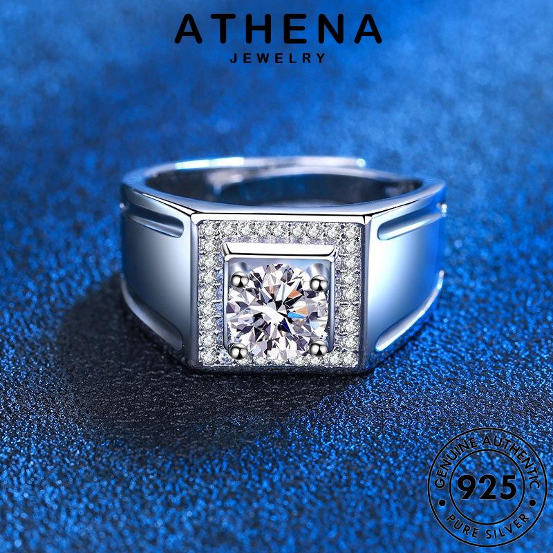 Athena JEWELRY Tính Khí Moissanite 925 Nam Nhẫn Bạc Kim Cương R605