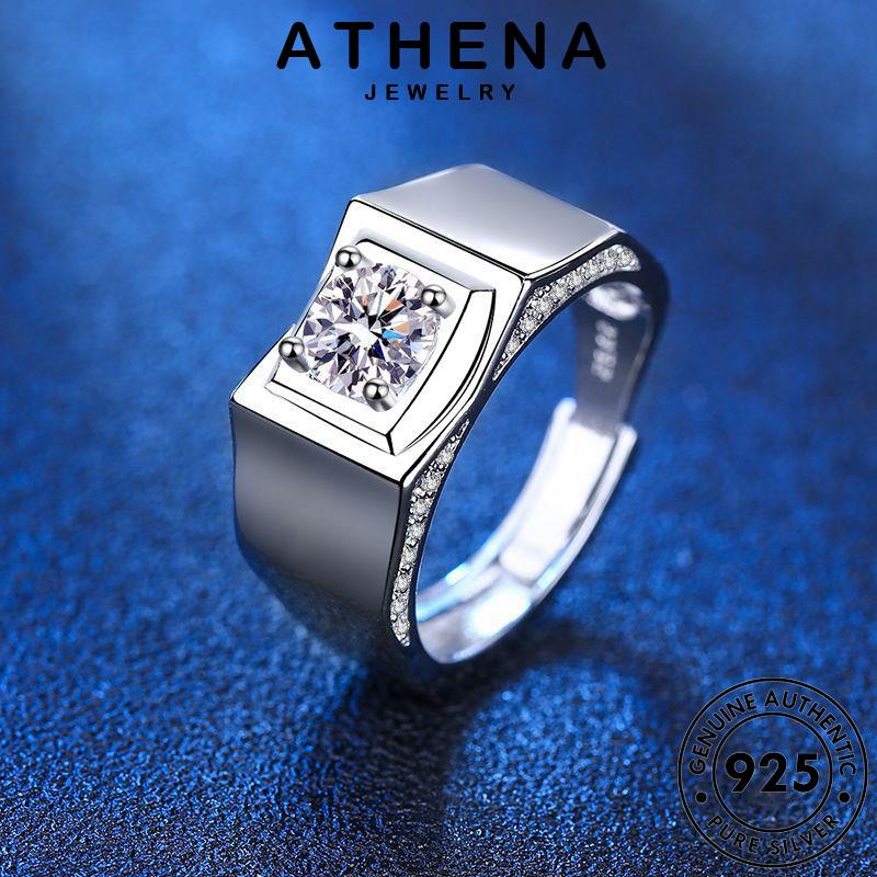 Athena JEWELLY Original Moissanite 925 Nhẫn Kim Cương Bạc Nam R620