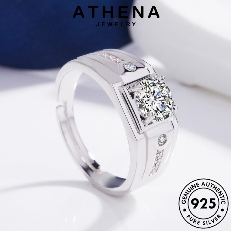 Athena JEWELRY Nhẫn Độc Đoán Nguyên Bản Kim Cương Vàng Moissanite Nam Bạc 925 R811