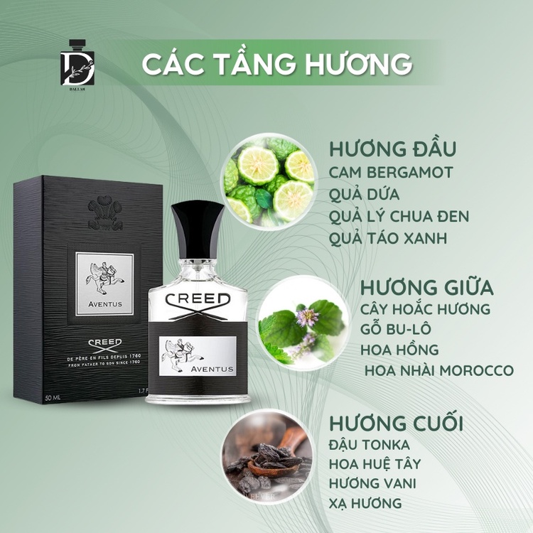 Nước Hoa Nam Chiết Creed Aventus For Men EDP Mẫu Thử 10ml. Giữ Mùi Lâu 24h. Lịch Lãm_Chững Chạc_Giản Dị