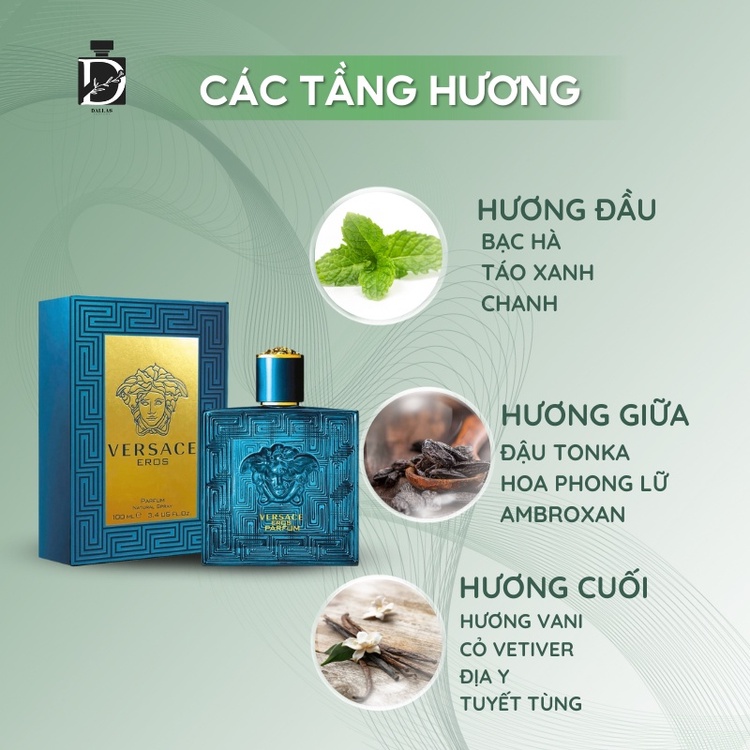 Nước Hoa Nam VERSACE EROS Chiết Dung Tích 10ml. Nồng Độ EDT NAM TÍNH_GỢI CẢM. Độ Tỏa Hương Tốt. Lưu Hương Lâu