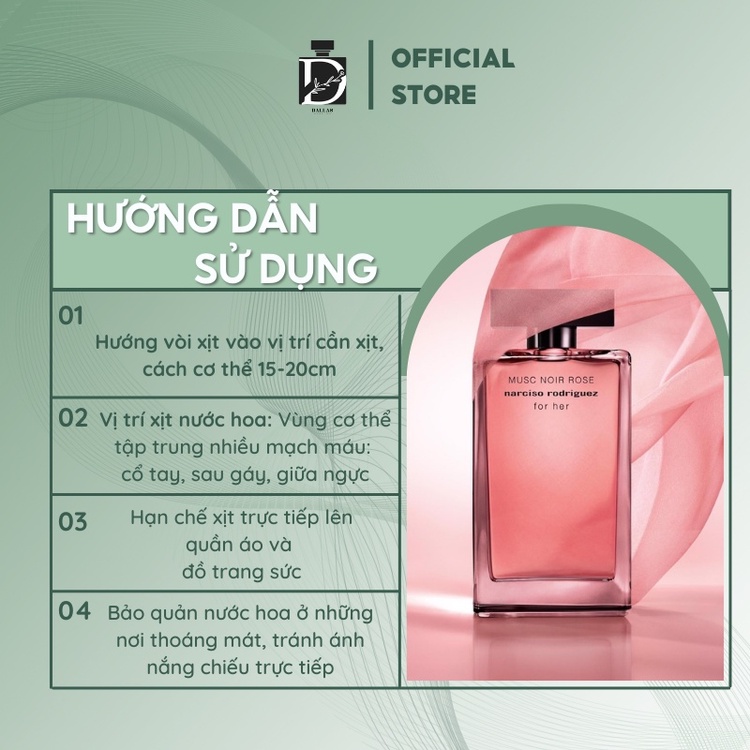 Nước Hoa Chiết Narciso Musc Noir Rose (Nar Hồng Cam) Mẫu thử nước hoa 10ml dạng xịt size mini bỏ túi. [DALLAS895]