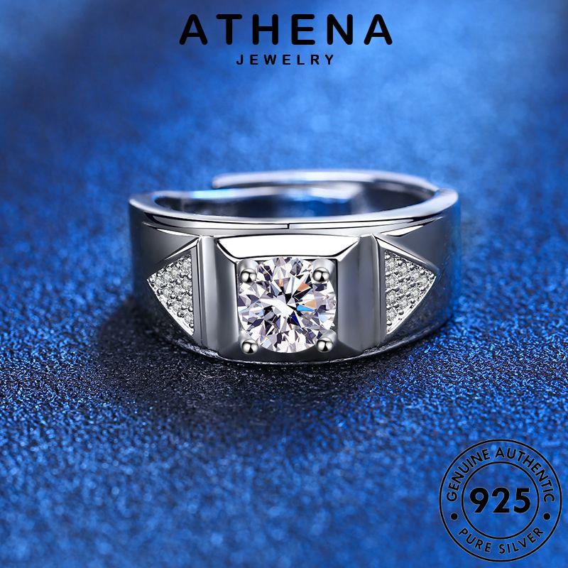 Athena JEWELRY Moissanite Nam Nhẫn Độc đoán 925 Kim cương Bạc R1159