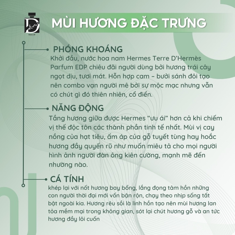 Mẫu Thử Nước Hoa Nam Terre D' Hermes EDT Chiết Dung Tích 10ml. Mùi Hương Văn Phòng Kinh Điển Dành Cho Nam Giới