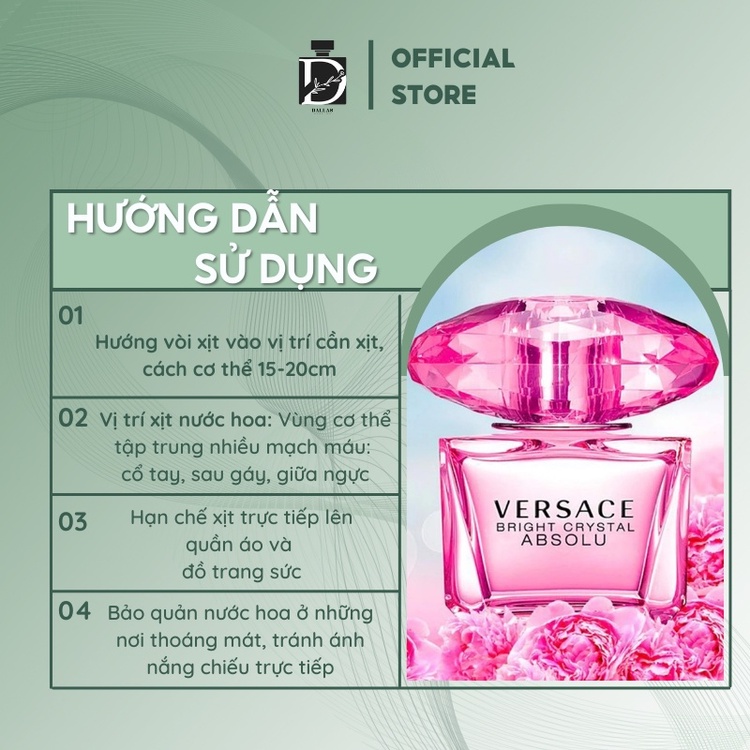 Nước hoa nữ versace bright crystal - một thế giới hương thơm tươi mát và tinh khiết cho phái nữ Dallas895