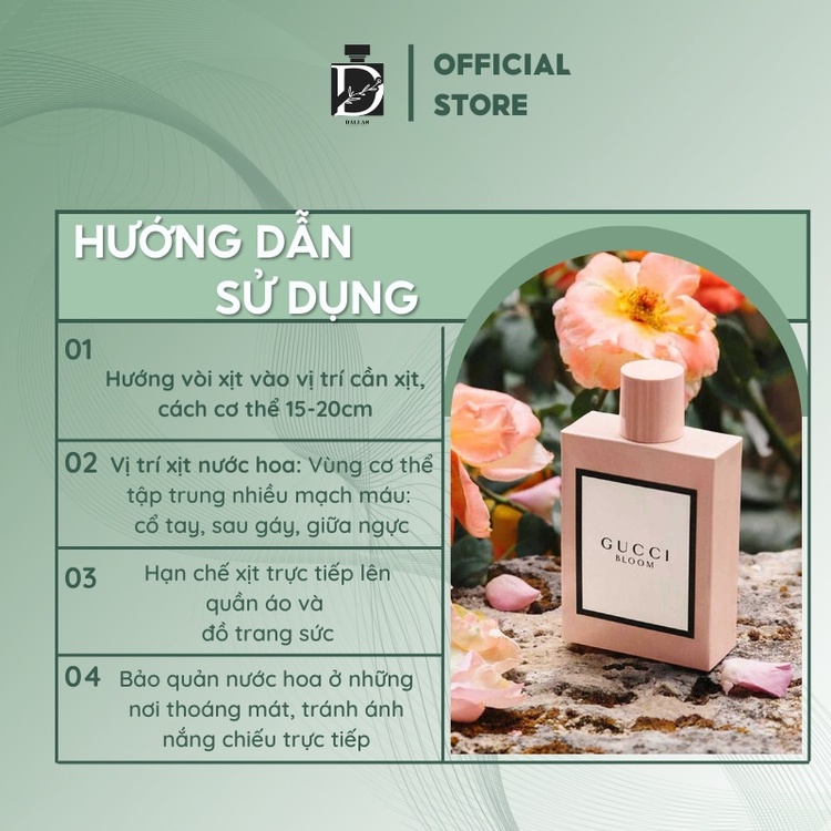 Nước hoa nữ chiết gucci bloom EDP mẫu thử 10ml, lưu hương lâu, nước hoa quyến rũ_sang trọng_quý phái Dallas895