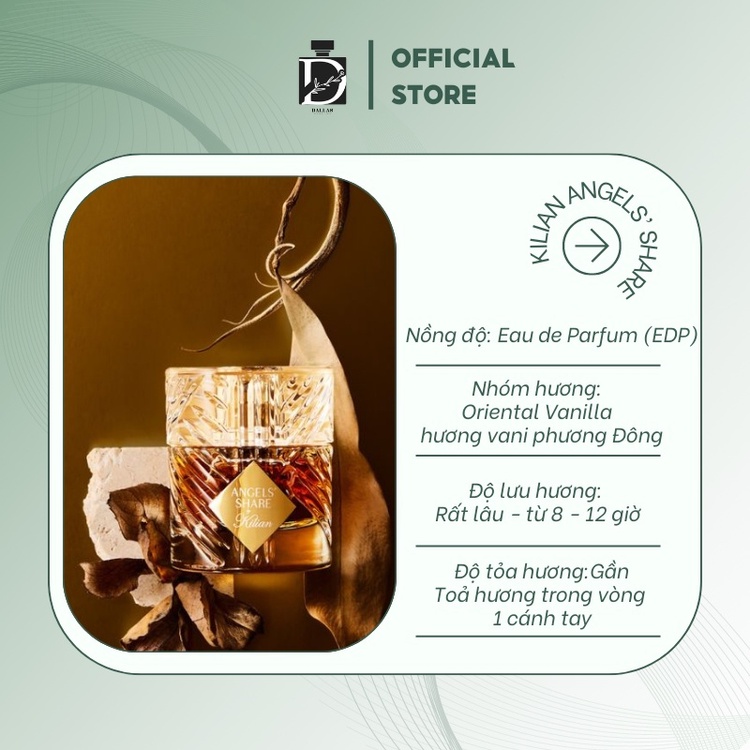 Nước hoa nam nữ chiết kilian angles' share edp mẫu thử 10ml. Quyến rũ, sang trọng Dallas895