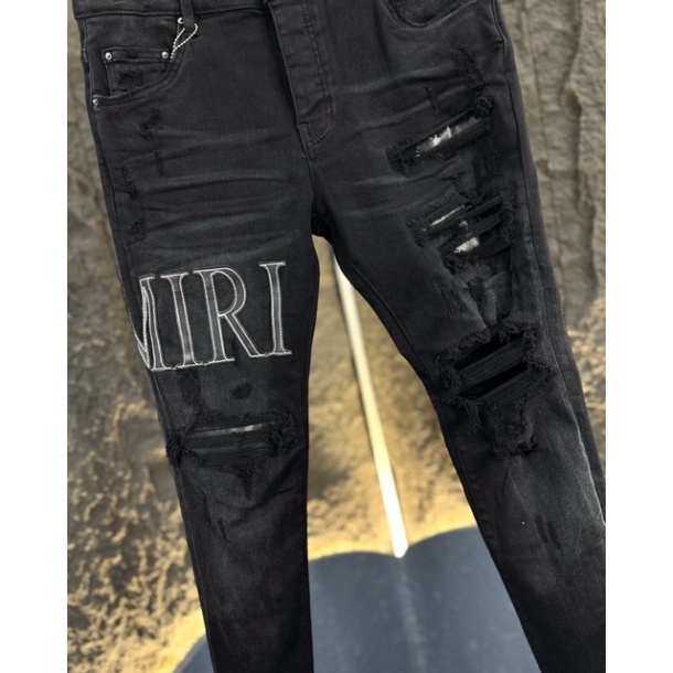 ⚡️[Hight Quality] - Quần Bò Amiri - Jeans Amiri Đen Rách Gối -Dáng Biker - Hàng Loại 1 Chất Liệu Jean Cao Cấp | BigBuy360 - bigbuy360.vn