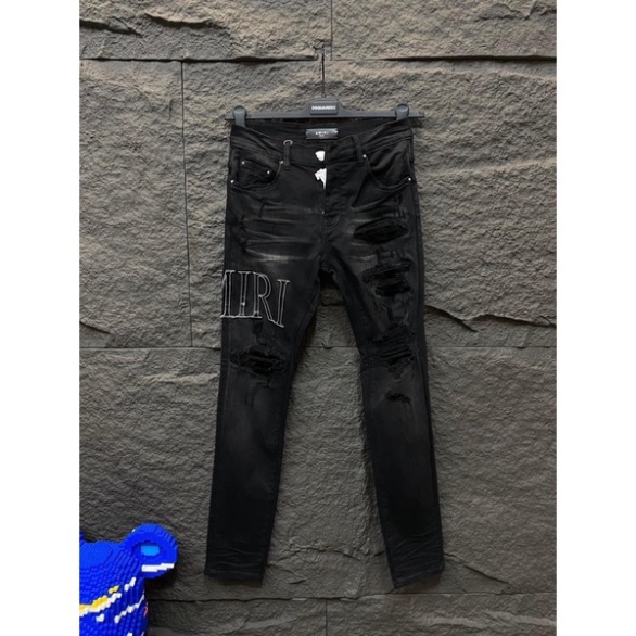 ⚡️[Hight Quality] - Quần Bò Amiri - Jeans Amiri Đen Rách Gối -Dáng Biker - Hàng Loại 1 Chất Liệu Jean Cao Cấp | BigBuy360 - bigbuy360.vn