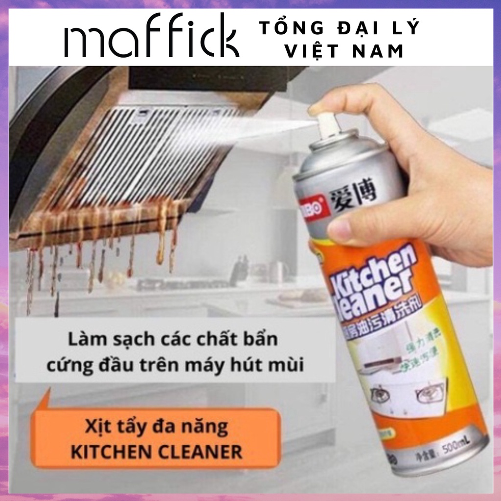 Bình Xịt Tẩy Rửa Đồ Dùng Nhà Bếp Siêu Sạch 500ml MÀU CAM - loại vết bẩn dầu mỡ kitchen cleaner CX500