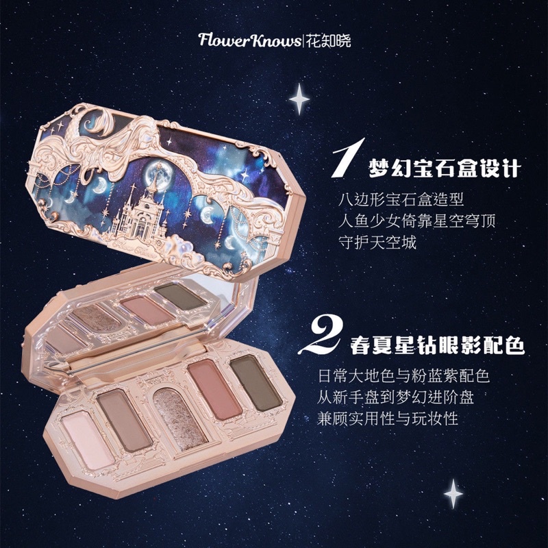 Bảng Phấn Mắt 6.3g Chủ Đề Nàng Tiên Cá / Phấn má flower know hồng 5g / Phấn phủ flower know 9.5g