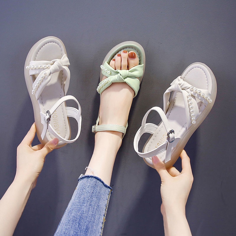 Giày Sandal Đế Bằng Thời Trang Mùa Hè Dễ Phối Đồ Cho Nữ