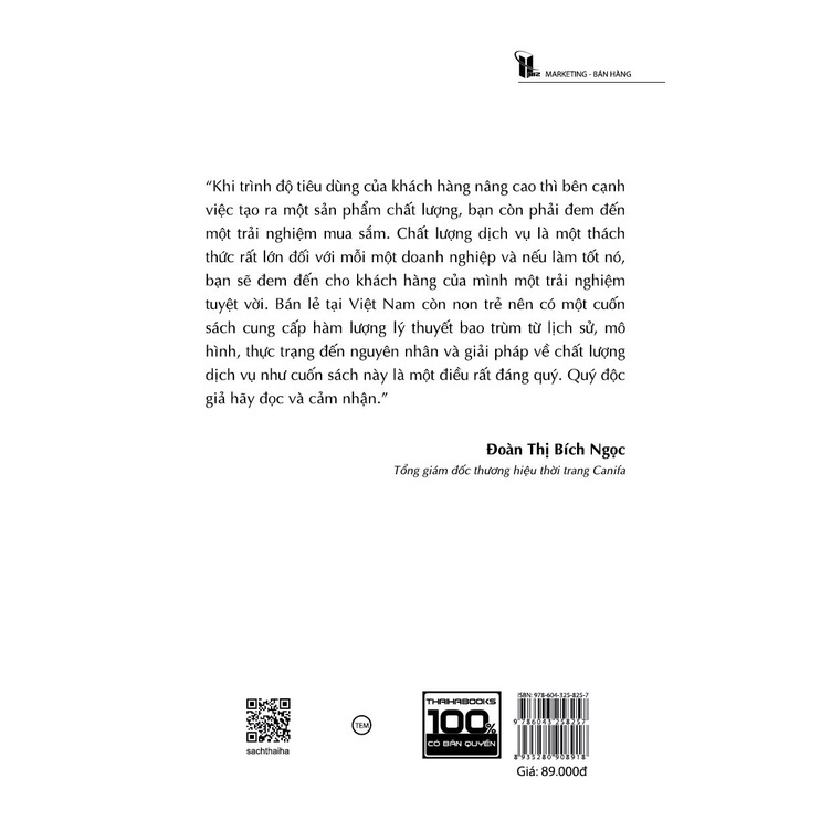 Sách - Mô Hình Chất Lượng Dịch Vụ Trong Bán Lẻ - Tiến Sĩ Đào Xuân Khương - Thái Hà Books