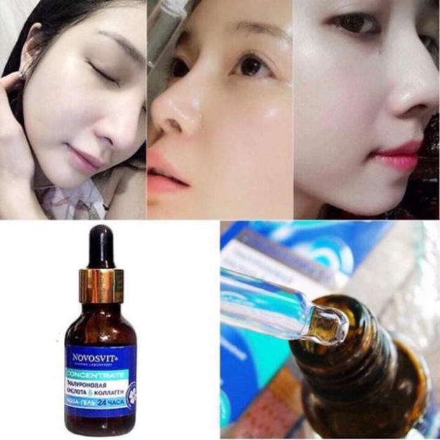Serum Novosvit Nga Collagen & Acid Hyaluronic 15ml trẻ hoá tái tạo da - Novosvit xanh dưỡng ẩm