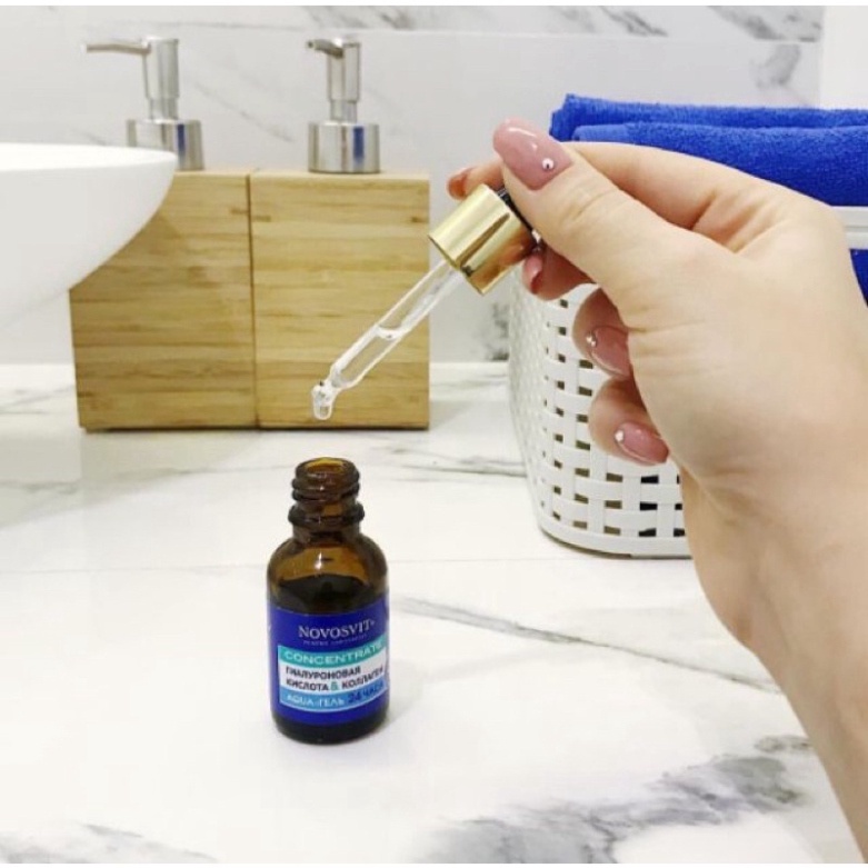 Serum Novosvit Nga Collagen & Acid Hyaluronic 15ml trẻ hoá tái tạo da - Novosvit xanh dưỡng ẩm