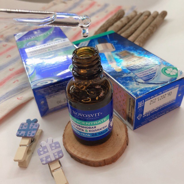 Serum Novosvit Nga Collagen & Acid Hyaluronic 15ml trẻ hoá tái tạo da - Novosvit xanh dưỡng ẩm