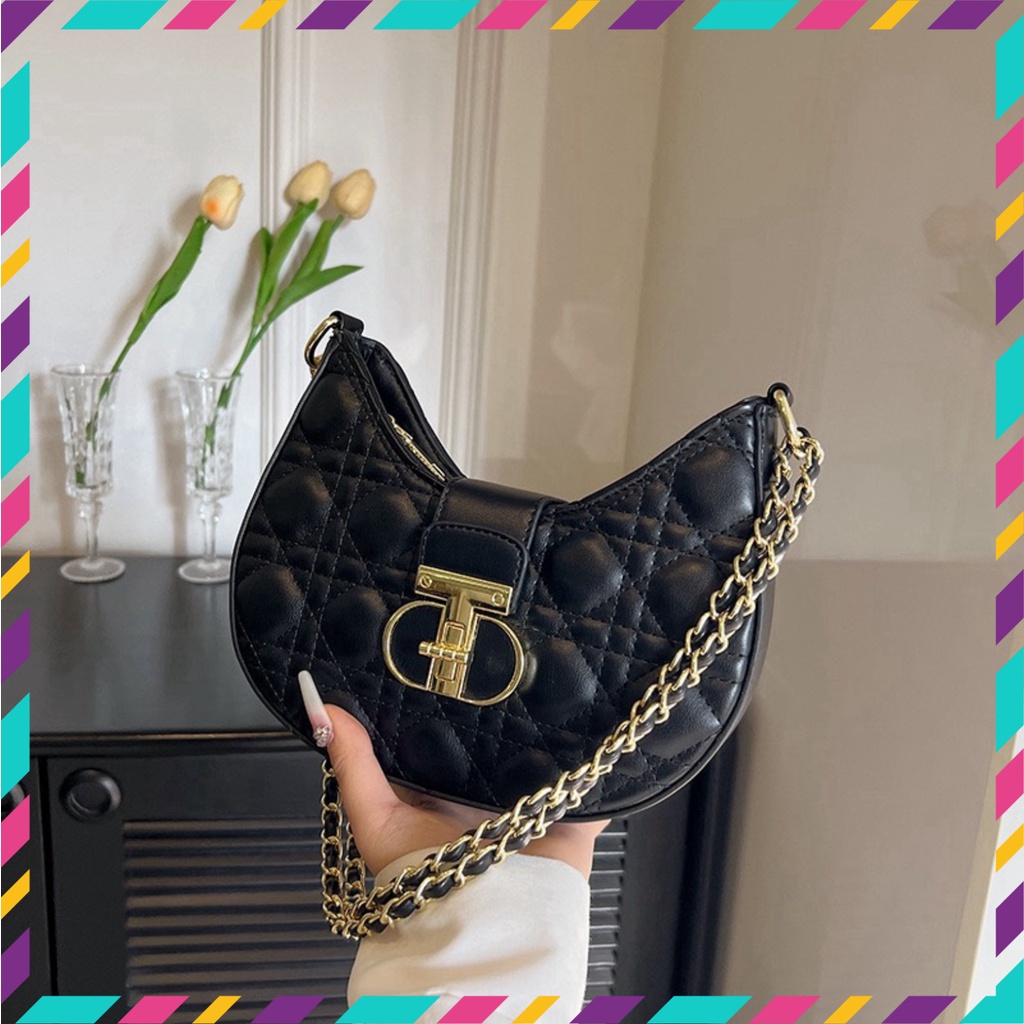 Túi Xách Mặt Đá Trần Trám Dáng Bán Nguyệt Mới | BigBuy360 - bigbuy360.vn