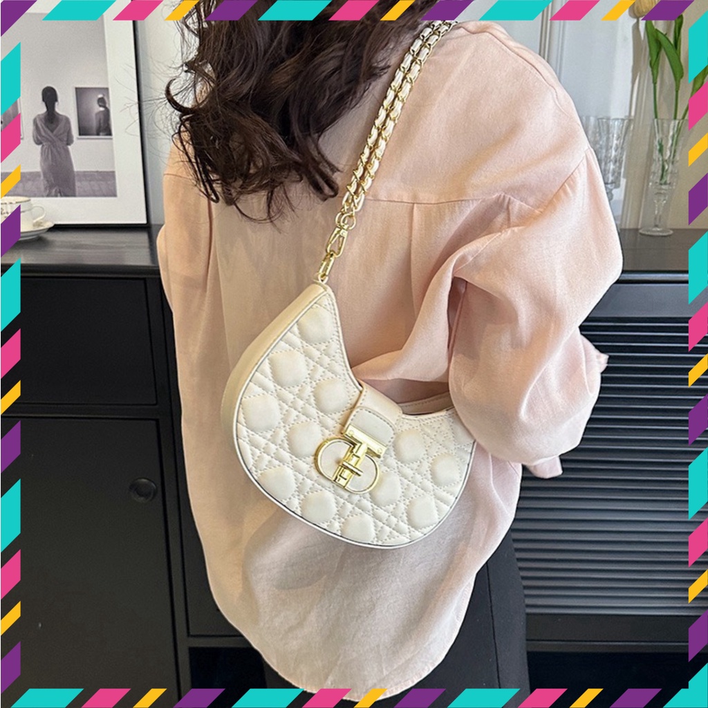 Túi Xách Mặt Đá Trần Trám Dáng Bán Nguyệt Mới | BigBuy360 - bigbuy360.vn