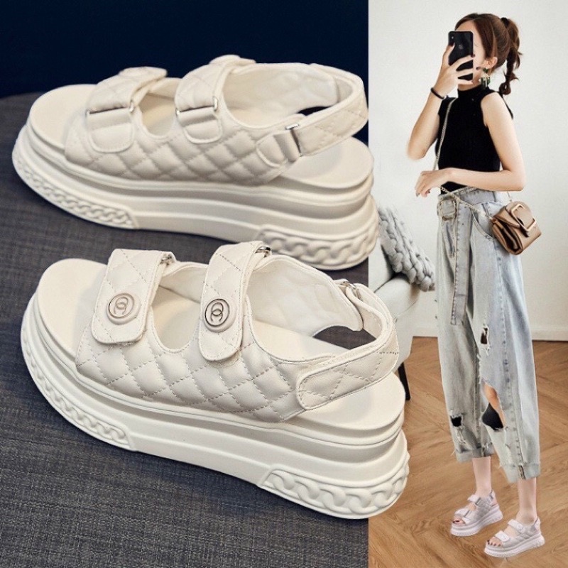 Xandan đế bằng 7 p đế nhẹ 2 quai dán chất da cao cấp êm mềm hót!!
