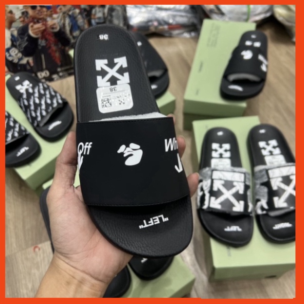 Dép lê off.whitee quai da siêu nét full box như ảnh - Dép nam quai da đỉnh cao kèm video tại shop